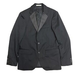 Club Monaco Black Wool Notched Double Lapel 2 Button Blazer Jacket